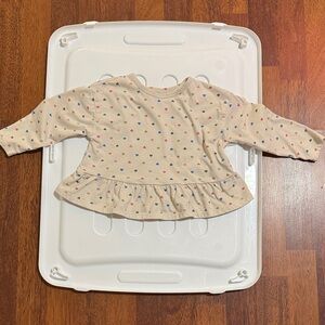 Carter’s Cream Heart-Print Peplum Long-Sleeve Top 24M